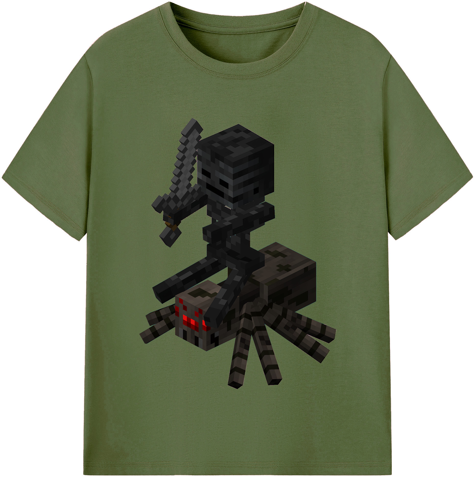 （画像用） マインクラフト ブロックの世界 Minecraft MC Block world 綿100％半袖Tシャツ（フロントプリント）